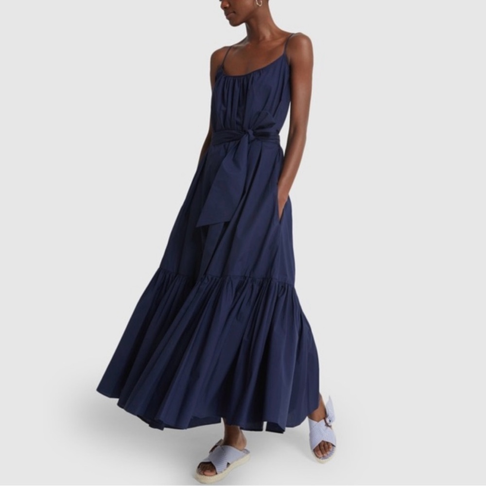 G. Label x Tabitha Simmons Capri Skinny Strap Maxi Dress Scoop Neck With Pockets
